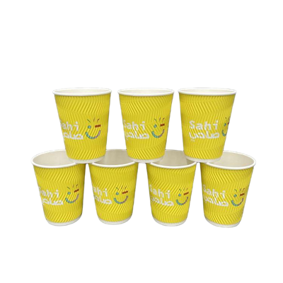 12 oz כוסות נייר קפה כפולות עם מכסה