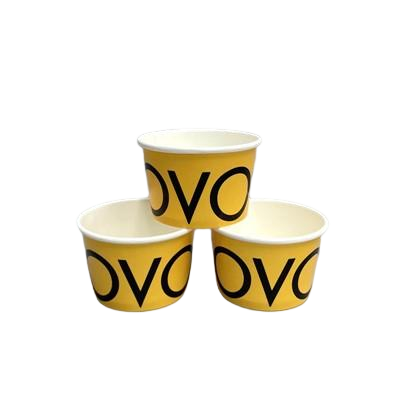 כוסות גלידת ג'לטו עם מכסי נייר